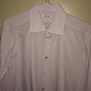 Pink/Red Calvin Klein Slim Fit Button Down Mens L